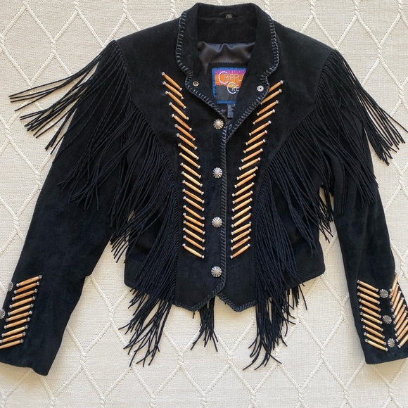 CRIPPLE CREEK WOMENS TRADITIONAL FRINGE LEATHER JACKET size S - Picture 13 of 14
